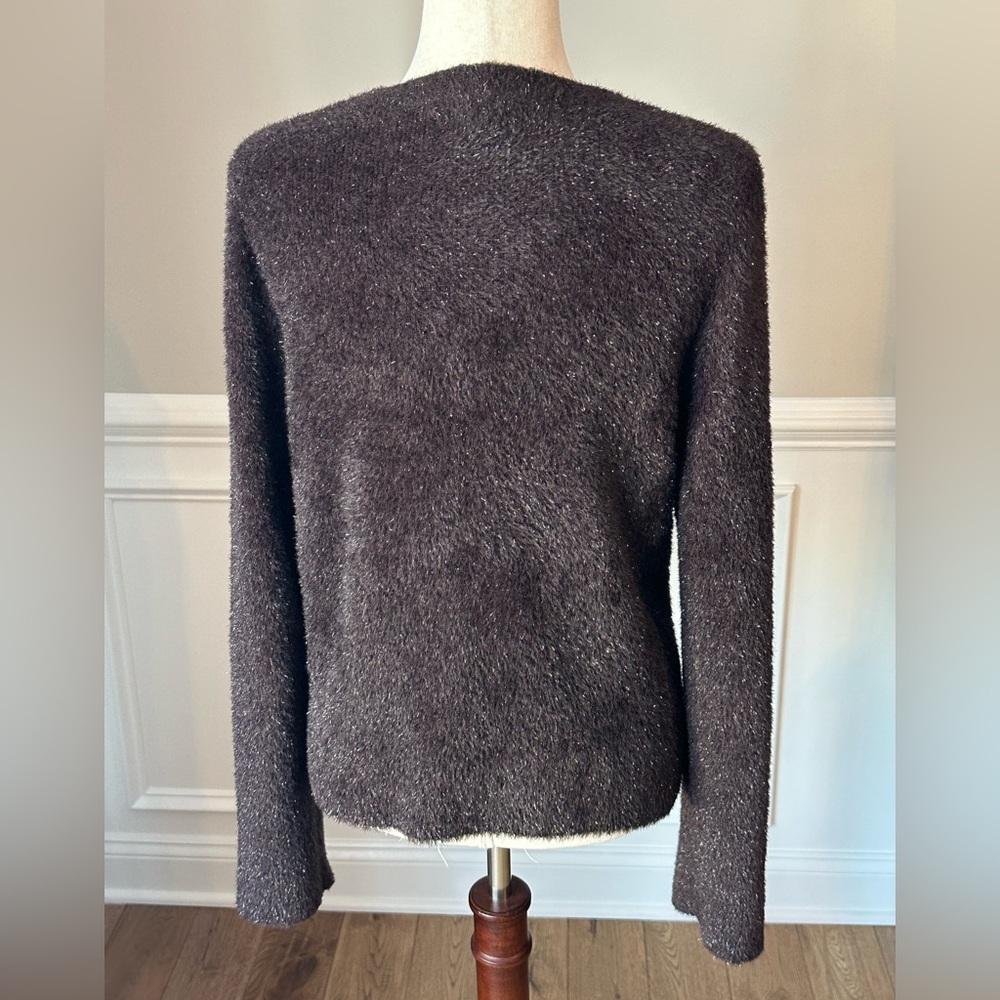 Vince Lurex Eyelash Knit Pullover Sweater Top size XL - Picture 6 of 14